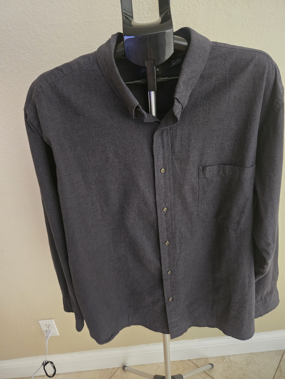 St. John's Bay Charcoal Button-Down Long Sleeve Shirt